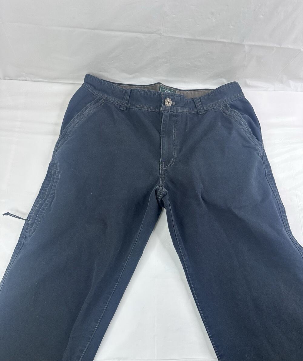 GH Bass Pants Capri Men 34x24 Grey Duck Canvas Terrain Hiking Work Wear Heavy